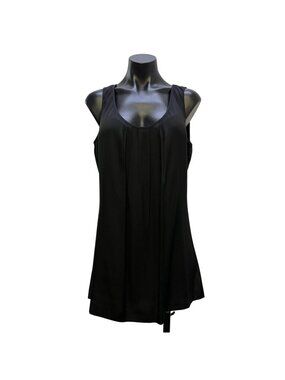 Tory Burch Black Sleeveless Pleated Blouse Size 10